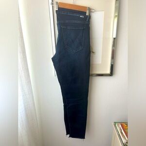 MOTHER denim high waisted looker ankle fray jean